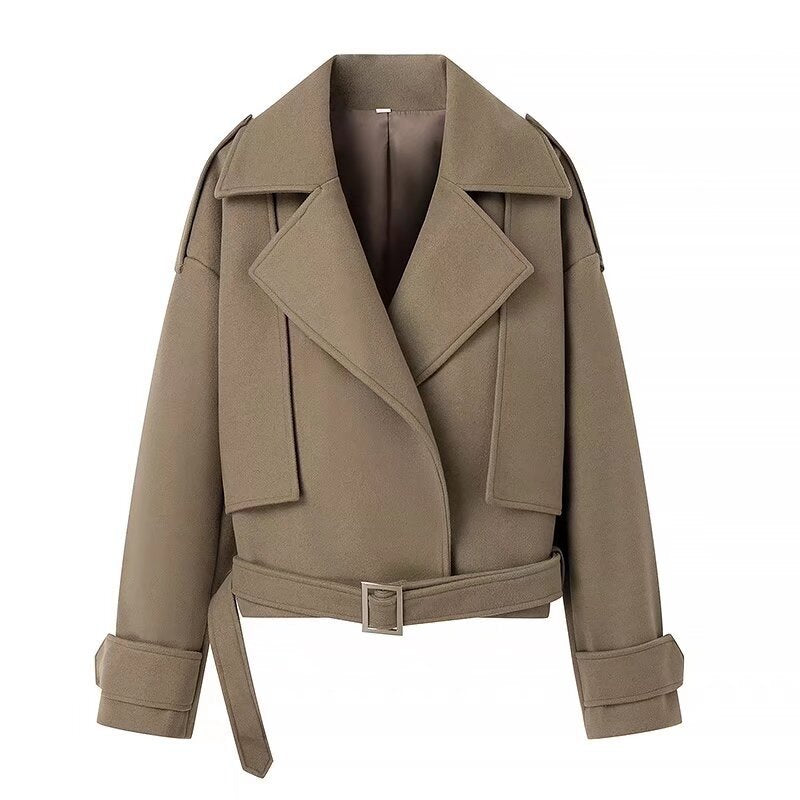 Damen Bikerjacke Leder Gürteldetail