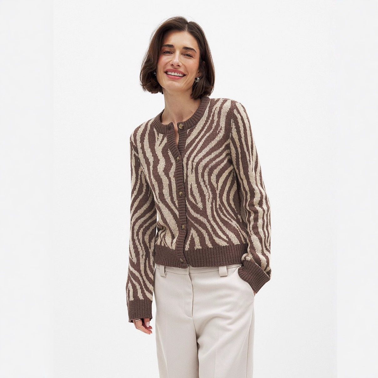Damen Strickjacke Tiermotiv Norvielle