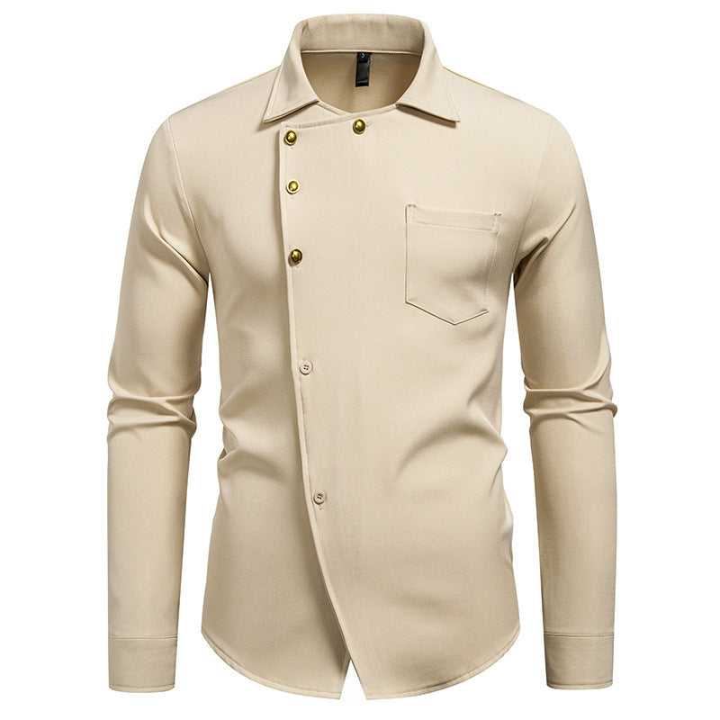 Herren Hemd Asymmetrisches Knopfdesign Elegantes Norvielle