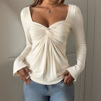 Damen Oberteil mit Trompetenärmeln Langärmelig Elegantes Design