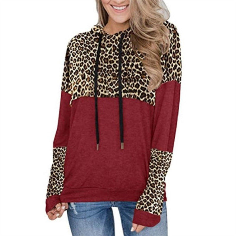 Damen Kapuzenpullover Leopardenmuster Lässig Norvielle