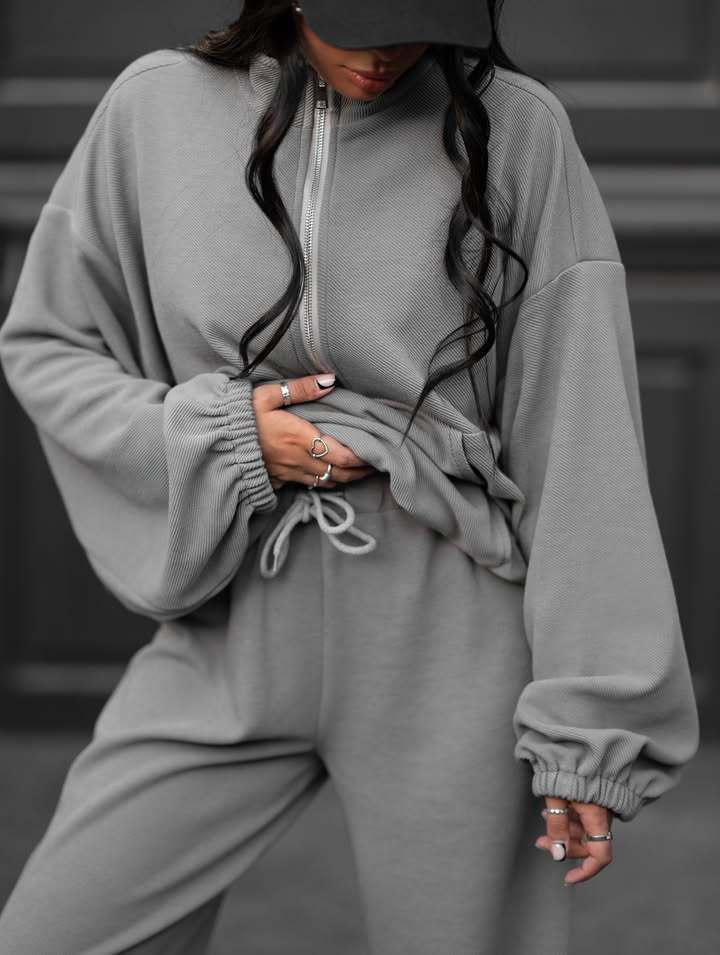 Damen Pullover Weite Ärmel Jogginghose Norvielle Bequem