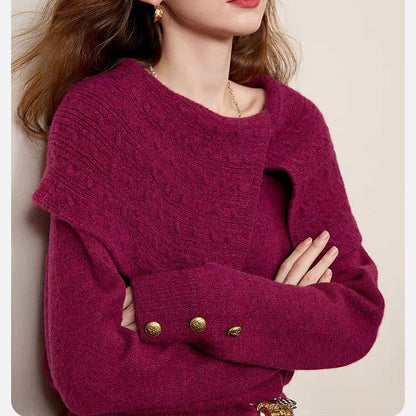 Damen Pullover Lässig Einzigartiger Kragen Norvielle