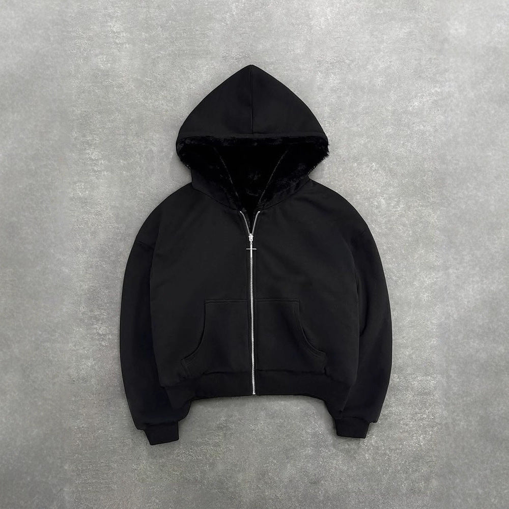 Damen Kapuzenjacke Tierfleece Innenfutter