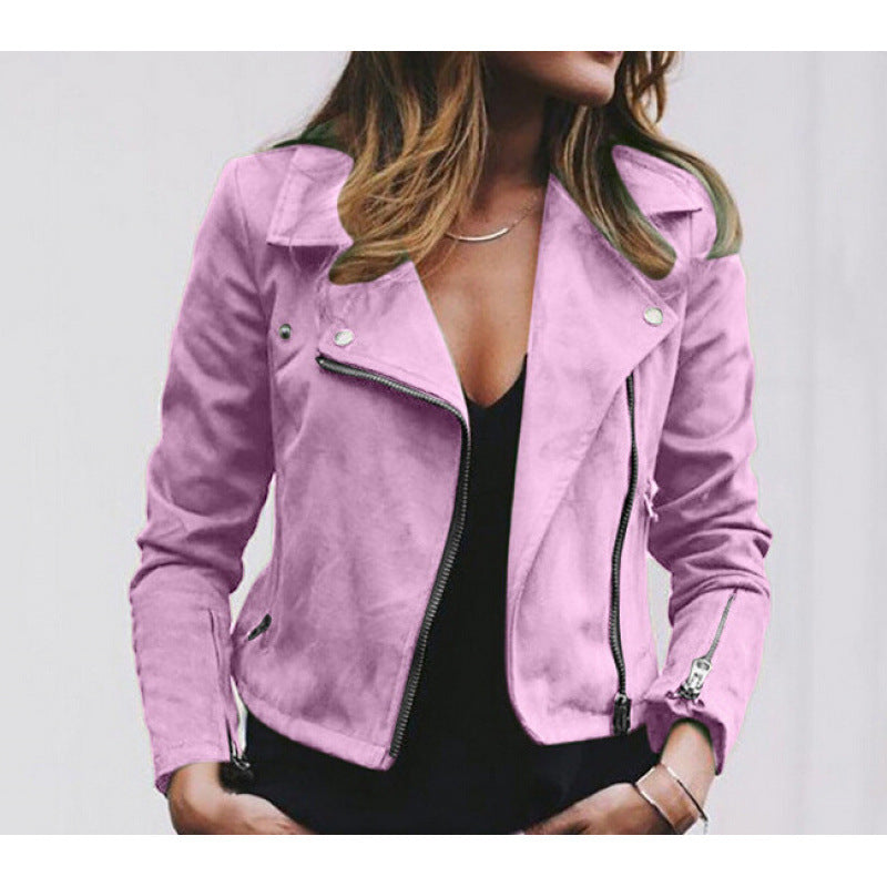 Damen Bikerjacke glattes Obermaterial schwarz