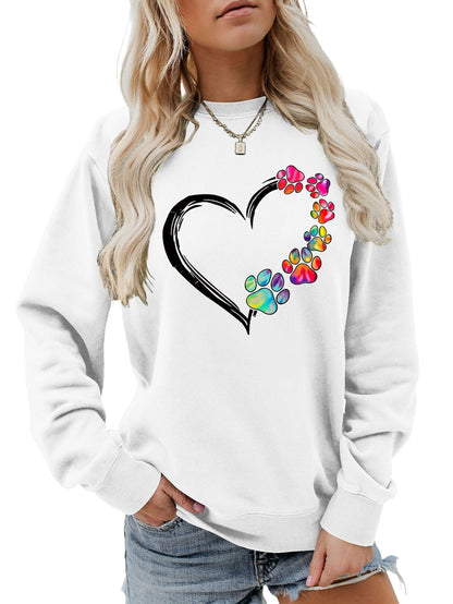 Damen Sweatshirt Pfotenherz-Design Norvielle