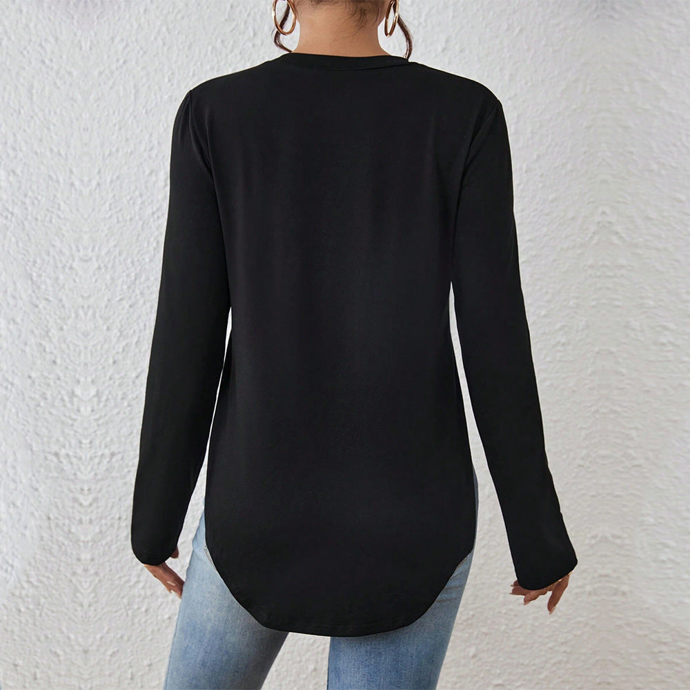 Damen Langarmshirt Bequem Cut-Out-Details Norvielle