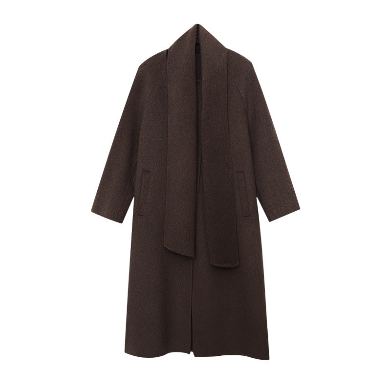 Damen Wickelmantel Eleganter Kragen Gürtel Norvielle
