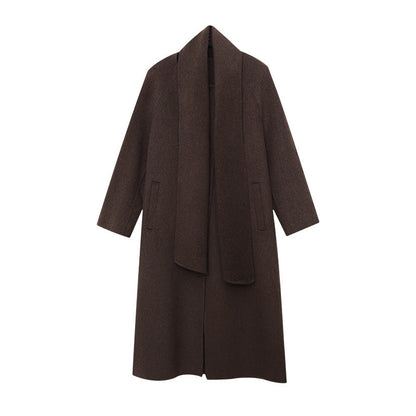 Damen Wickelmantel Eleganter Kragen Gürtel Norvielle