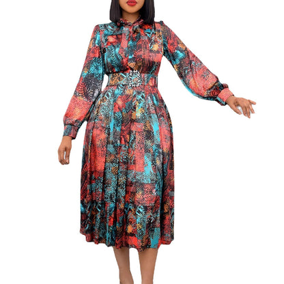 Damen Midi-Kleid mit Schleife und Gürtel Norvielle
