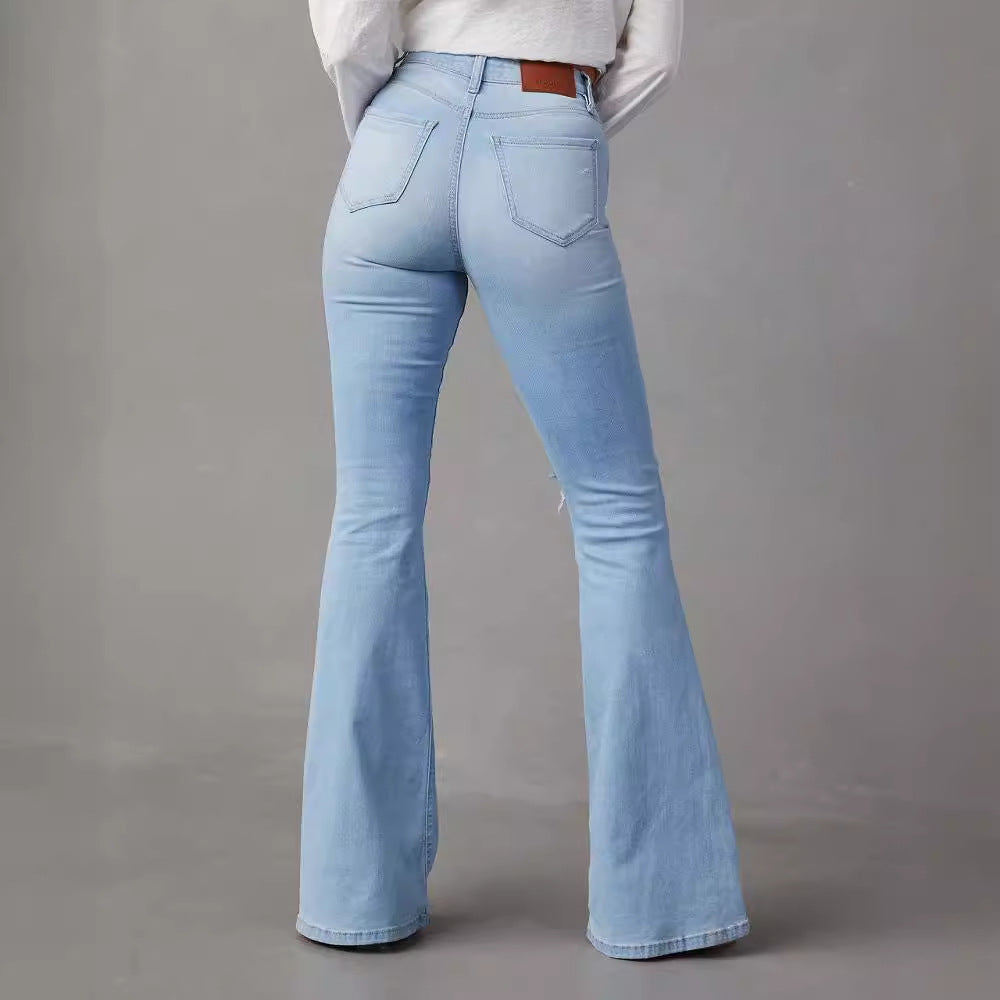 Damen Flare Jeans Destroyed Effekt