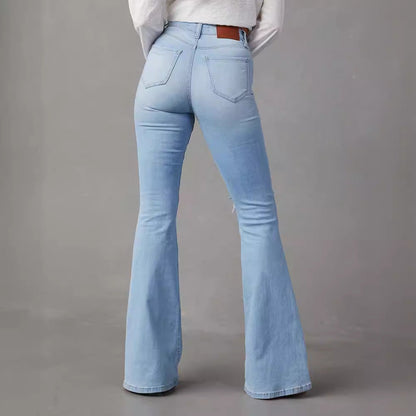 Damen Flare Jeans Destroyed Effekt