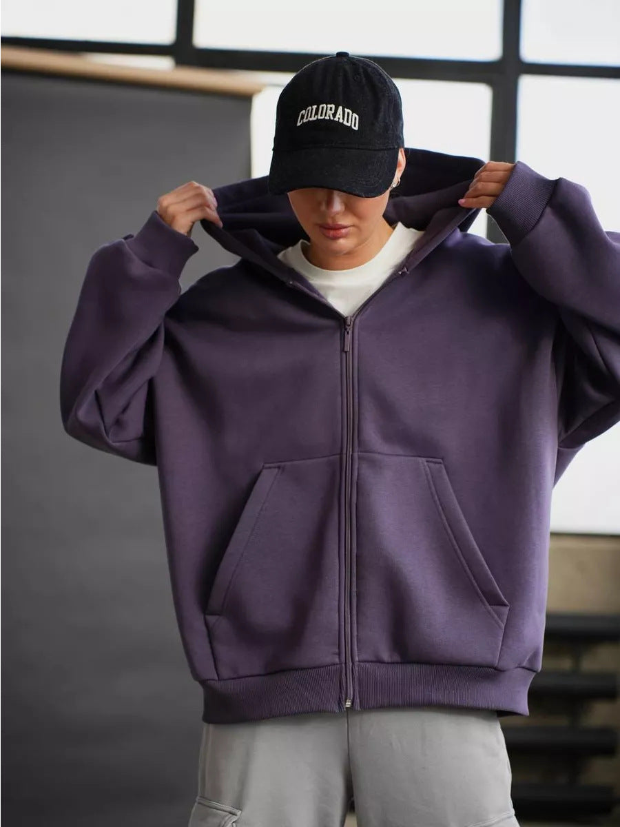Damen Zip-Hoodie Lässiger Schnitt Große Taschen Norvielle