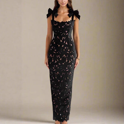 Damen Spitzenkleid mit Schleifenärmel Norvielle