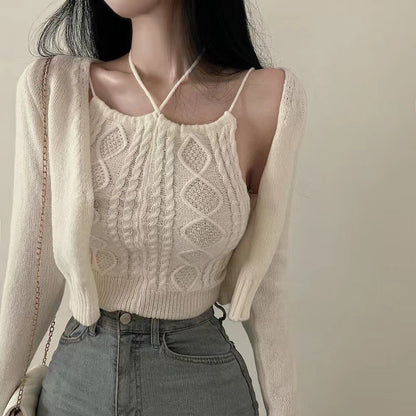 Damen Stricktop Lässiger Schnitt Dekoratives Rückenelement Norvielle