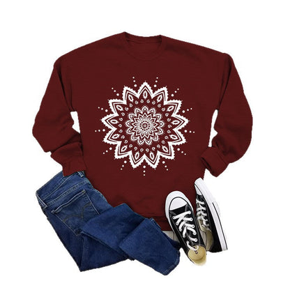 Damen Sweatshirt Mandala-Design Lässig Norvielle