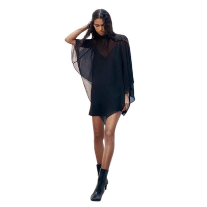 Damen Chiffon-Tunika Asymmetrisch Fließend Norvielle