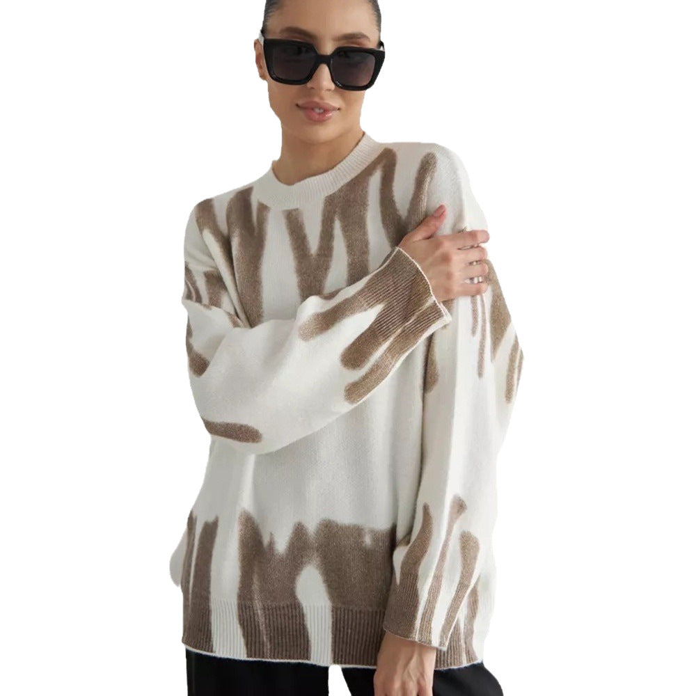 Damen Strickpullover Modisches Muster Norvielle
