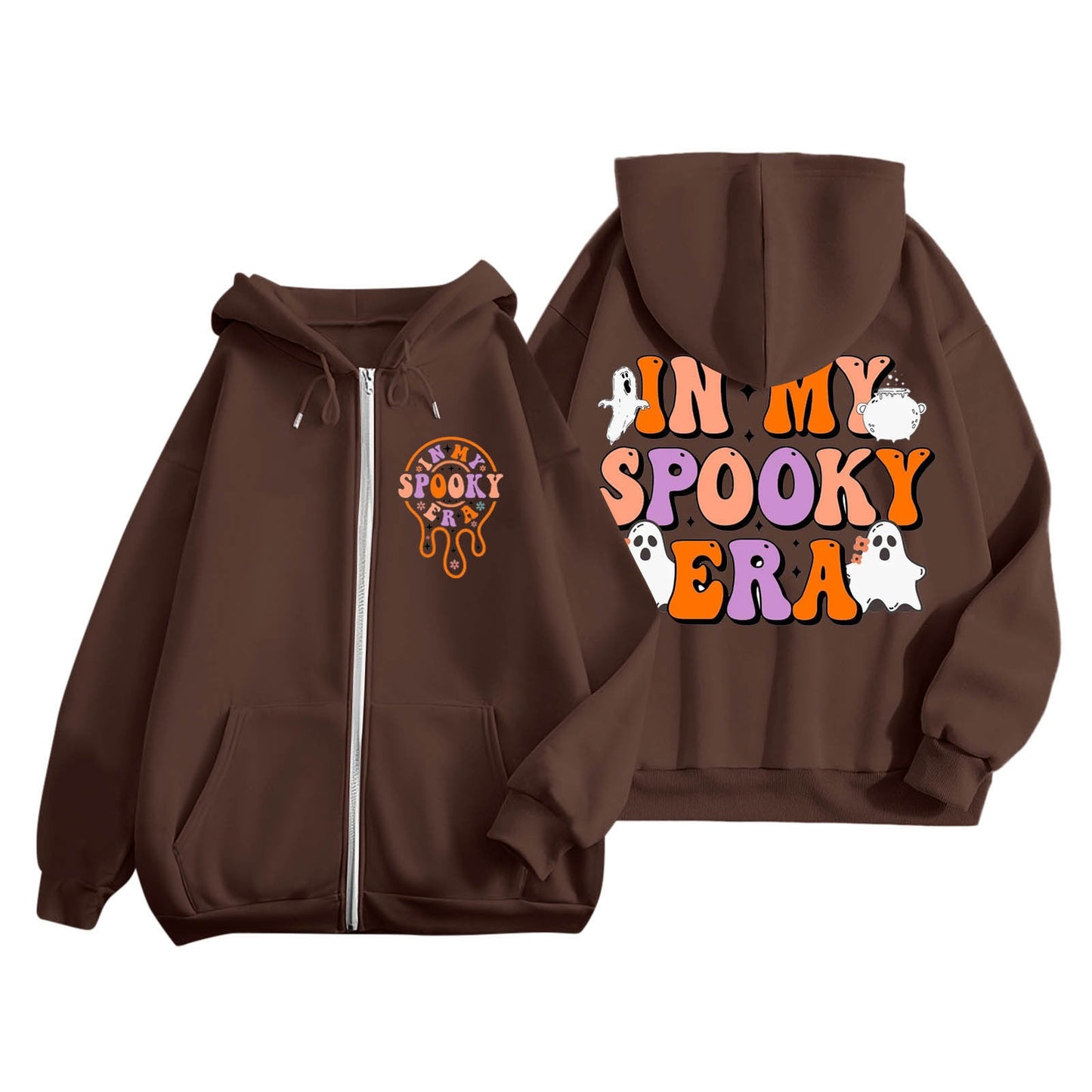 Damen Kapuzenjacke mit Aufdruck und Kängurutaschen