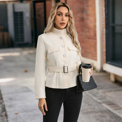 Damen Blazerjacke mit Gürtel und Taschen Norvielle - Norvielle