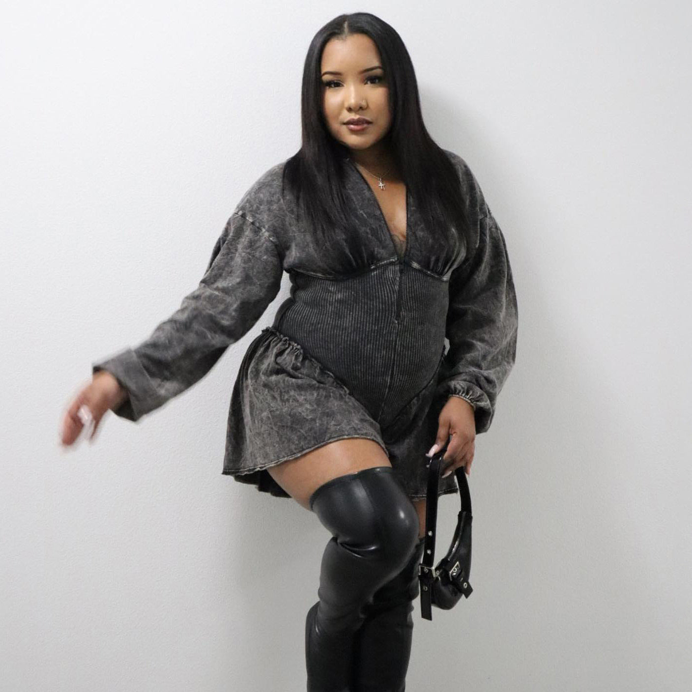 Damen Wickeloverall Puffärmel Norvielle