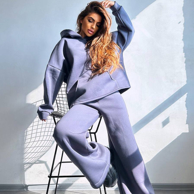 Damen Kapuzenpullover Set Weite Hose Norvielle