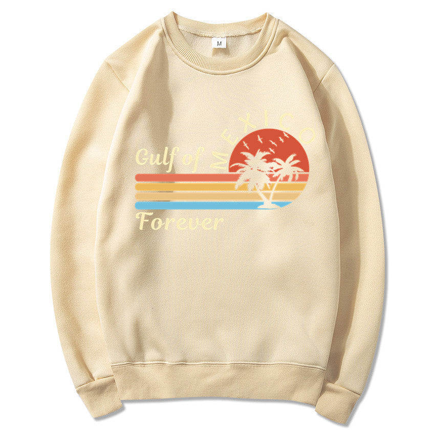 Damen Sweatshirt Tropisches Grafikdesign Baumwolle Modern