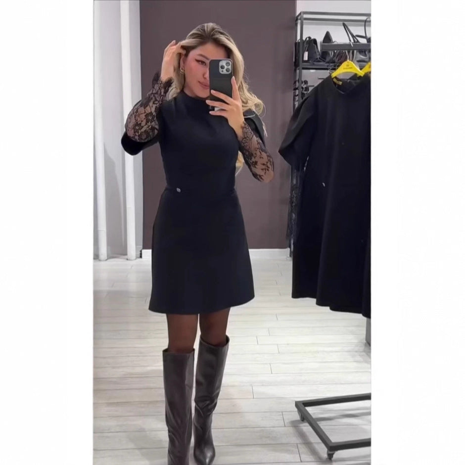 Damen Kleid Spitze Figurbetont Norvielle