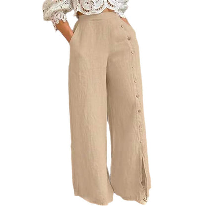 Damen Baumwollhose Weit Beinöffnung Elegantes Design