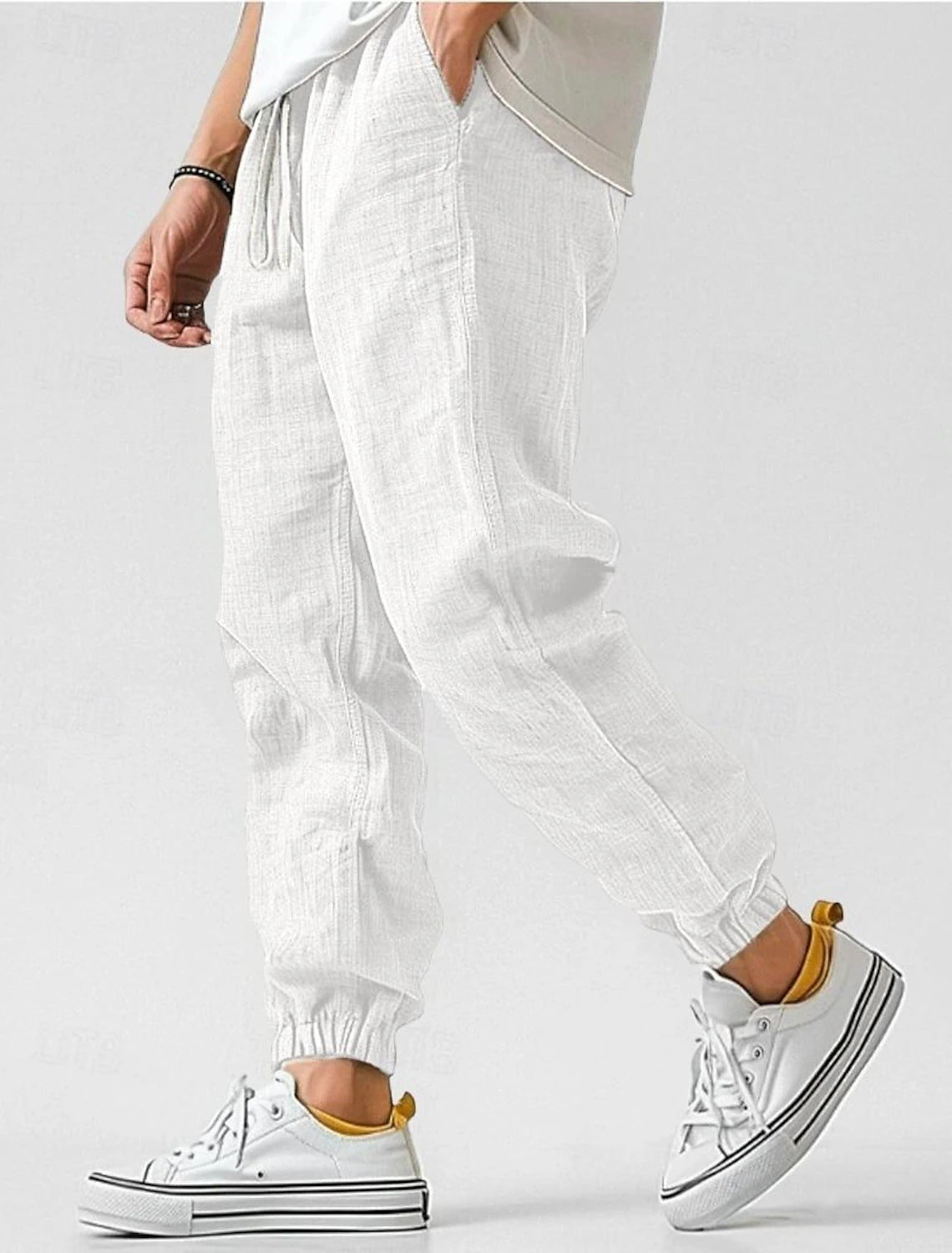 Herren Leinenhose Elastischer Bund Bequem Norvielle