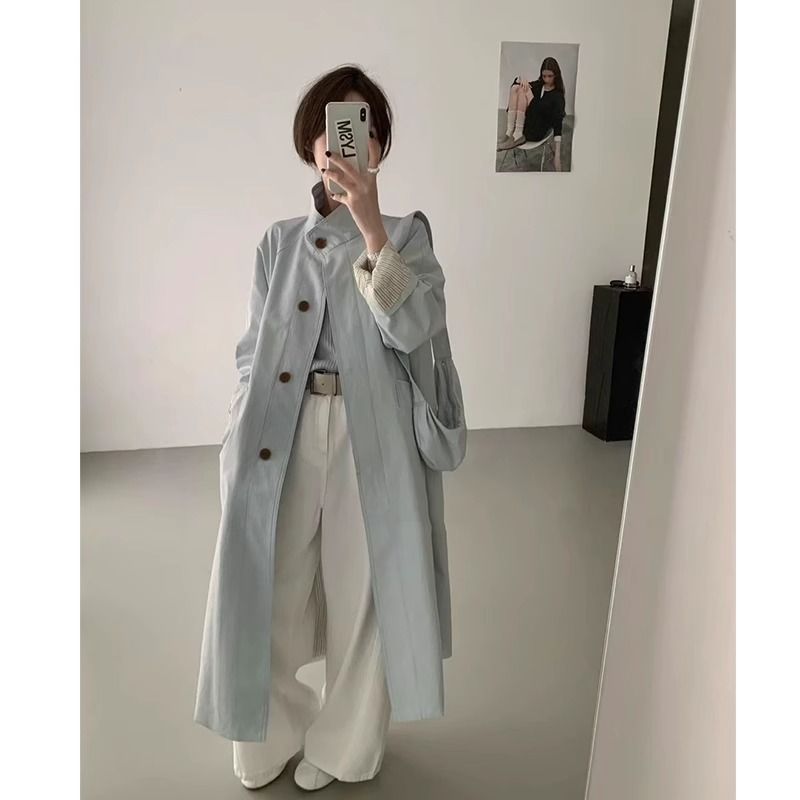 Damen Trenchcoat Oversized Knopfdetails Norvielle Beige