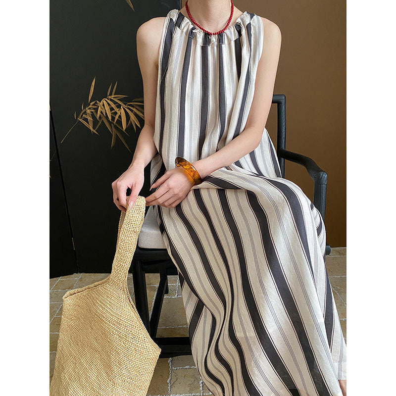 Damen Maxikleid mit Streifen und Taschen Norvielle
