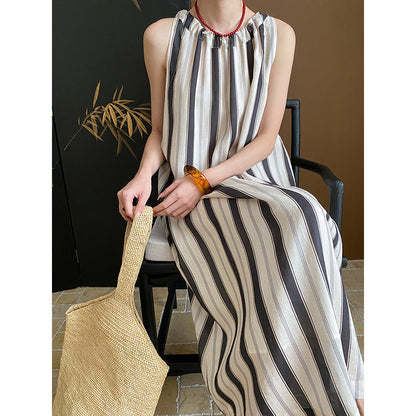 Damen Maxikleid mit Streifen und Taschen Norvielle
