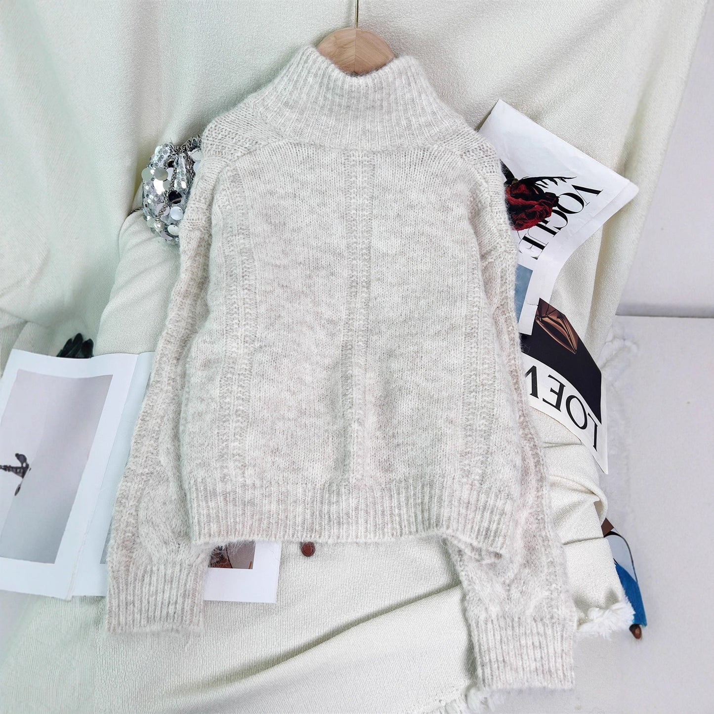 Damen Strickjacke Strukturiertes Zopfdesign Norvielle