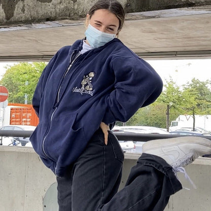 Damen Kapuzenjacke Gestickt Motiv Norvielle