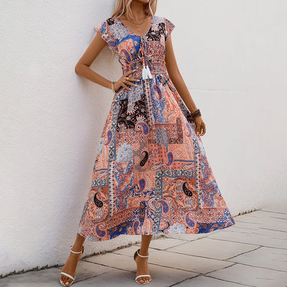 Damen Maxi-Kleid Paisley-Design Tailliert Norvielle - Norvielle