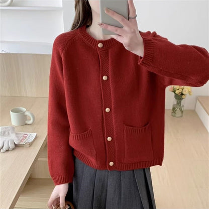 Damen Strickjacke Knopfleisten mit Taschen Norvielle