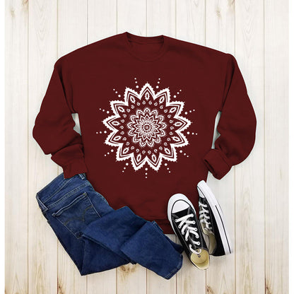 Damen Sweatshirt Mandala-Design Lässig Norvielle