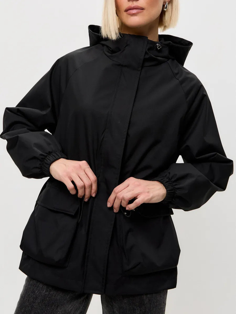 Damen Funktionsjacke mit Kapuze und verstellbarem Bund Norvielle