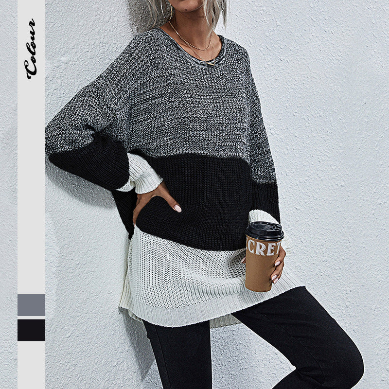 Damen Strickpullover Oversized Farbwechsel Norvielle - Norvielle
