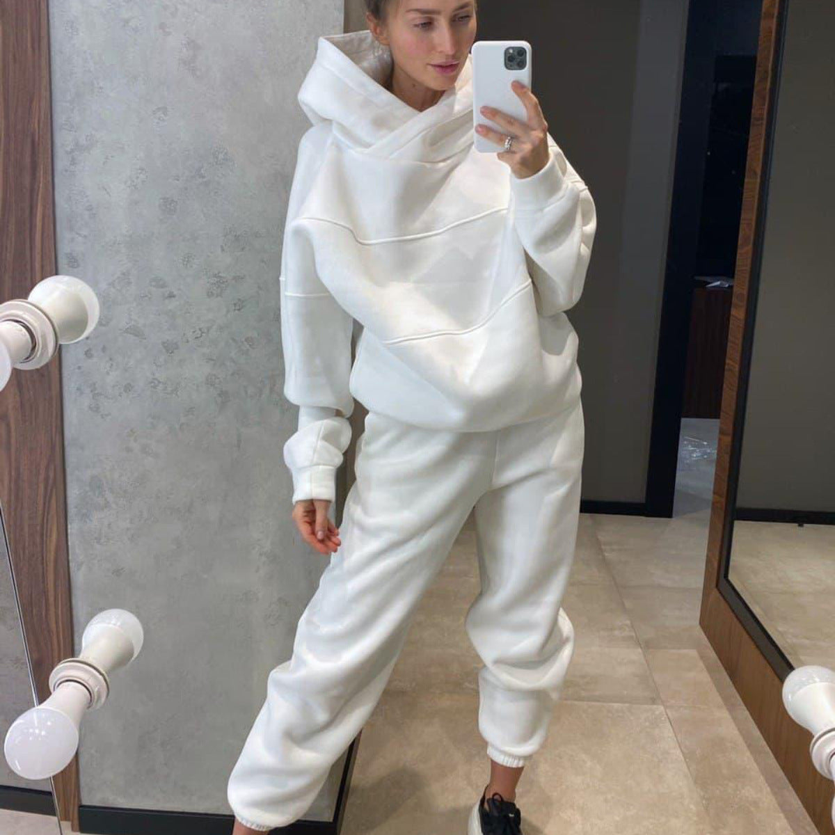 Damen Kapuzenpullover mit weiten Hosen Norvielle