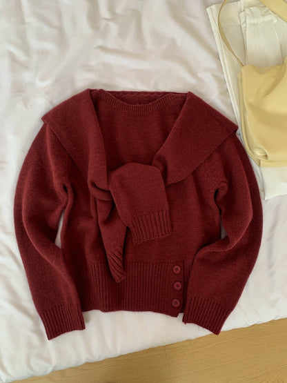 Damen Pullover Abnehmbarer Kragen Norvielle