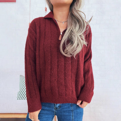 Damen Pullover Stehkragen Kurzärmel Norvielle