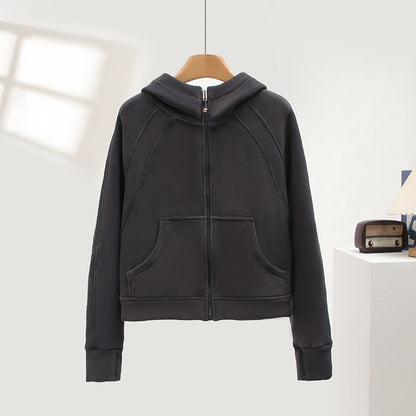 Damen Sportlicher Zip-Hoodie Kuscheliges Innenfutter Norvielle