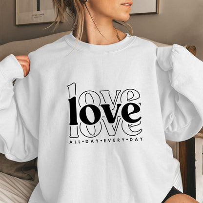 Damen Sweatshirt Voluminöse Ärmel Moderner Love-Print Norvielle - Norvielle