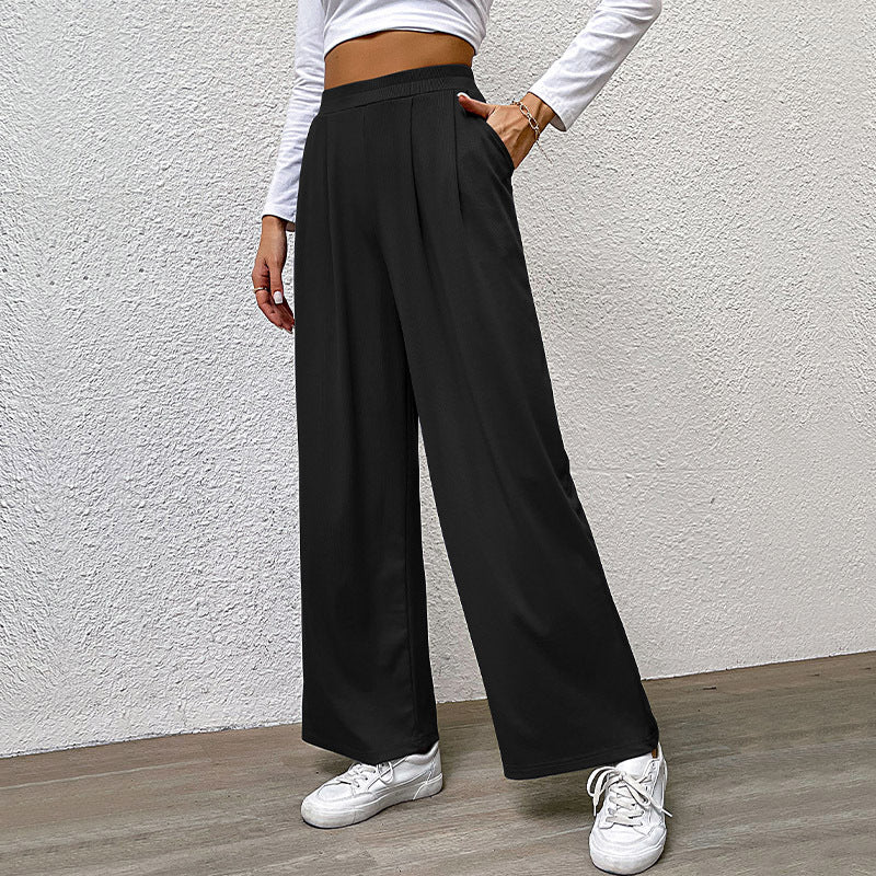 Damen Palazzo-Hose Hochtaillen Falten Norvielle