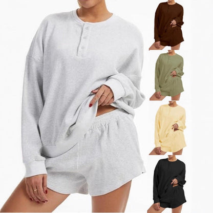 Damen Oversized Pullover Shorts Set Norvielle - Norvielle