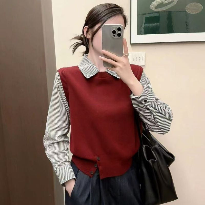 Damen Pullover Hemdkragen Norvielle