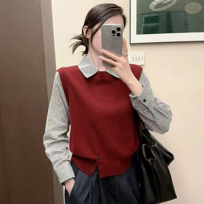 Damen Pullover Hemdkragen Norvielle