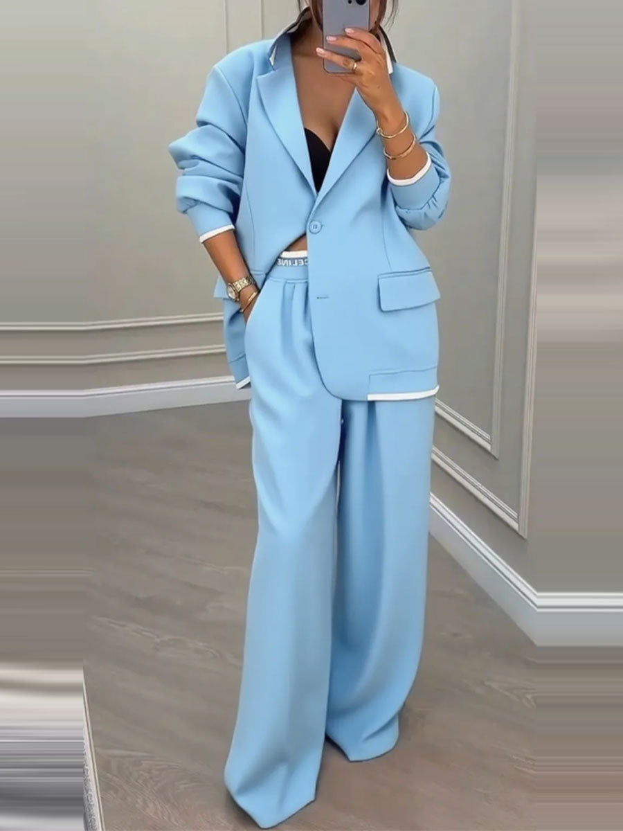Damen Blazer-Hose-Set Weites Design Norvielle